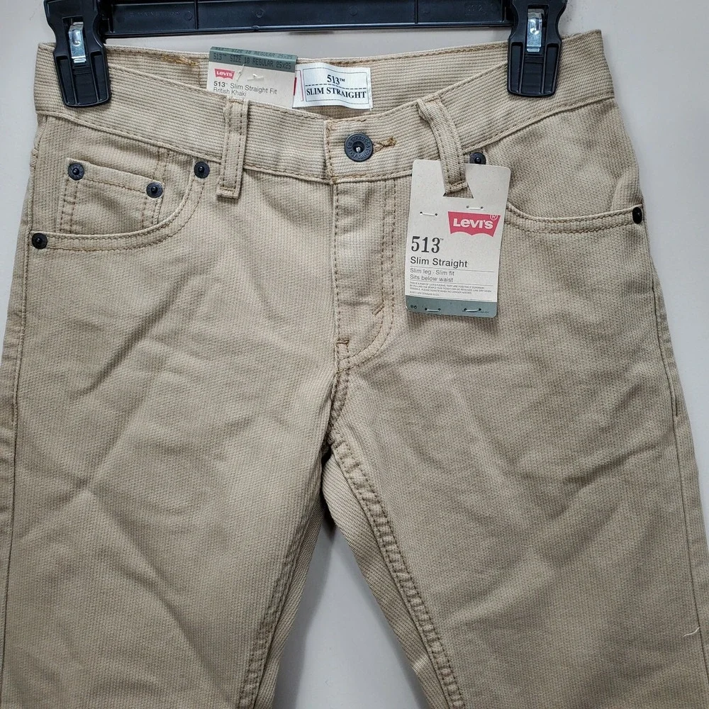 Levi's 513 Slim Straight Tan Pants NWT‎ Size 10 Boys